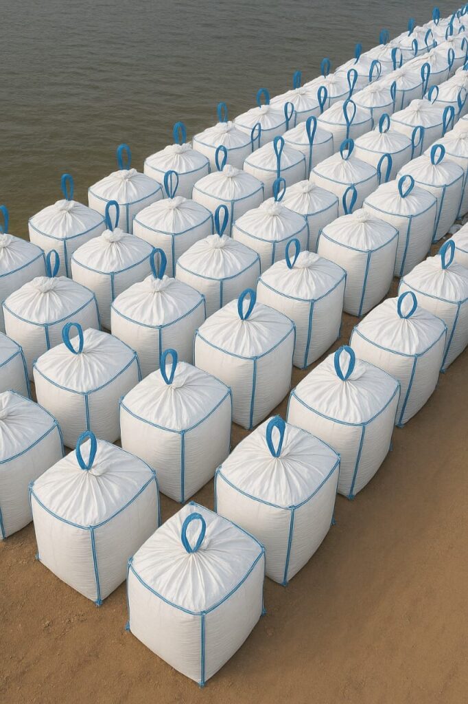 Aplikasi jumbo bag untuk abrasi