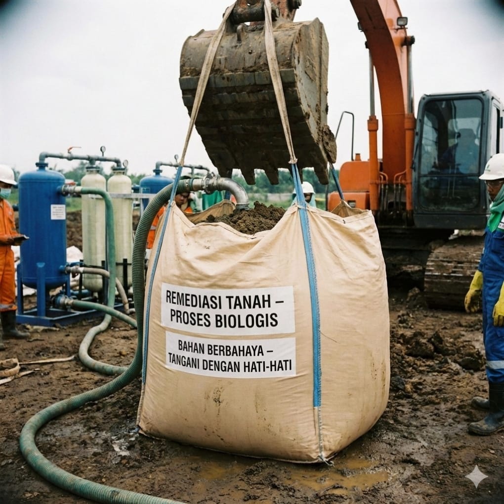 Remediasi tanah menggunakan jumbo bag
