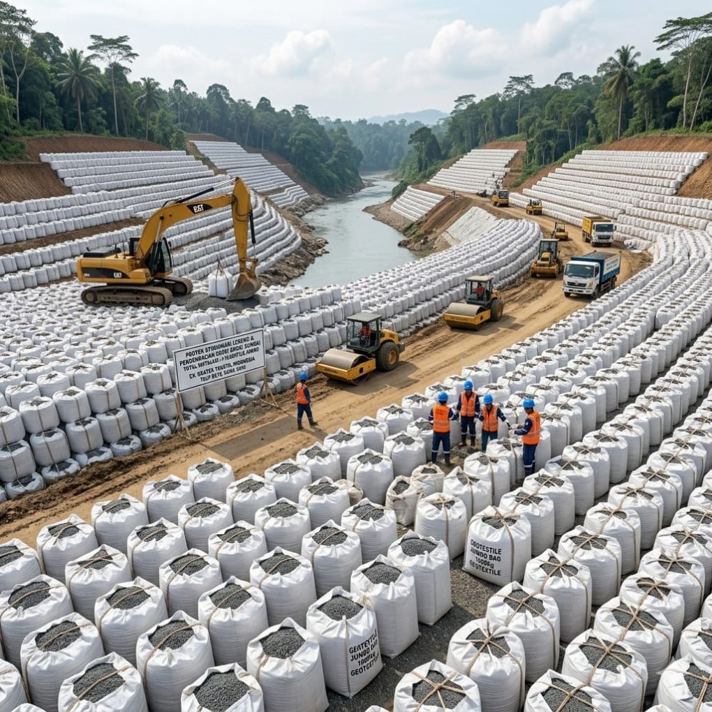 Jasa instalasi geotextile jumbo bag