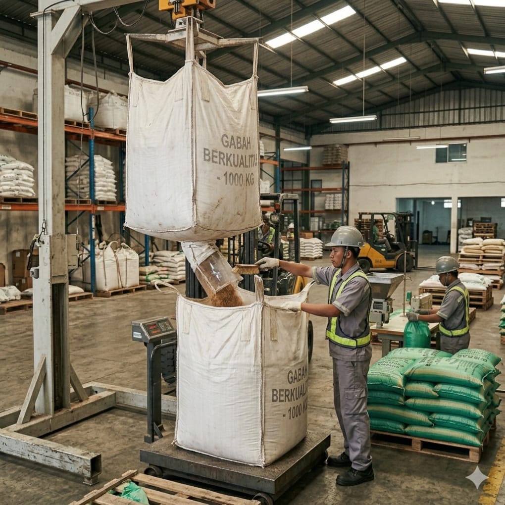 Repacking produk dengan kemasan jumbo bag