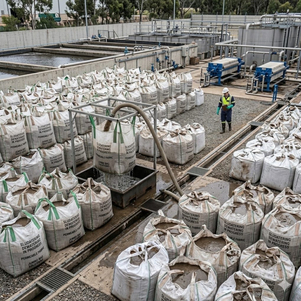 Proses dewatering dengan jumbo bag