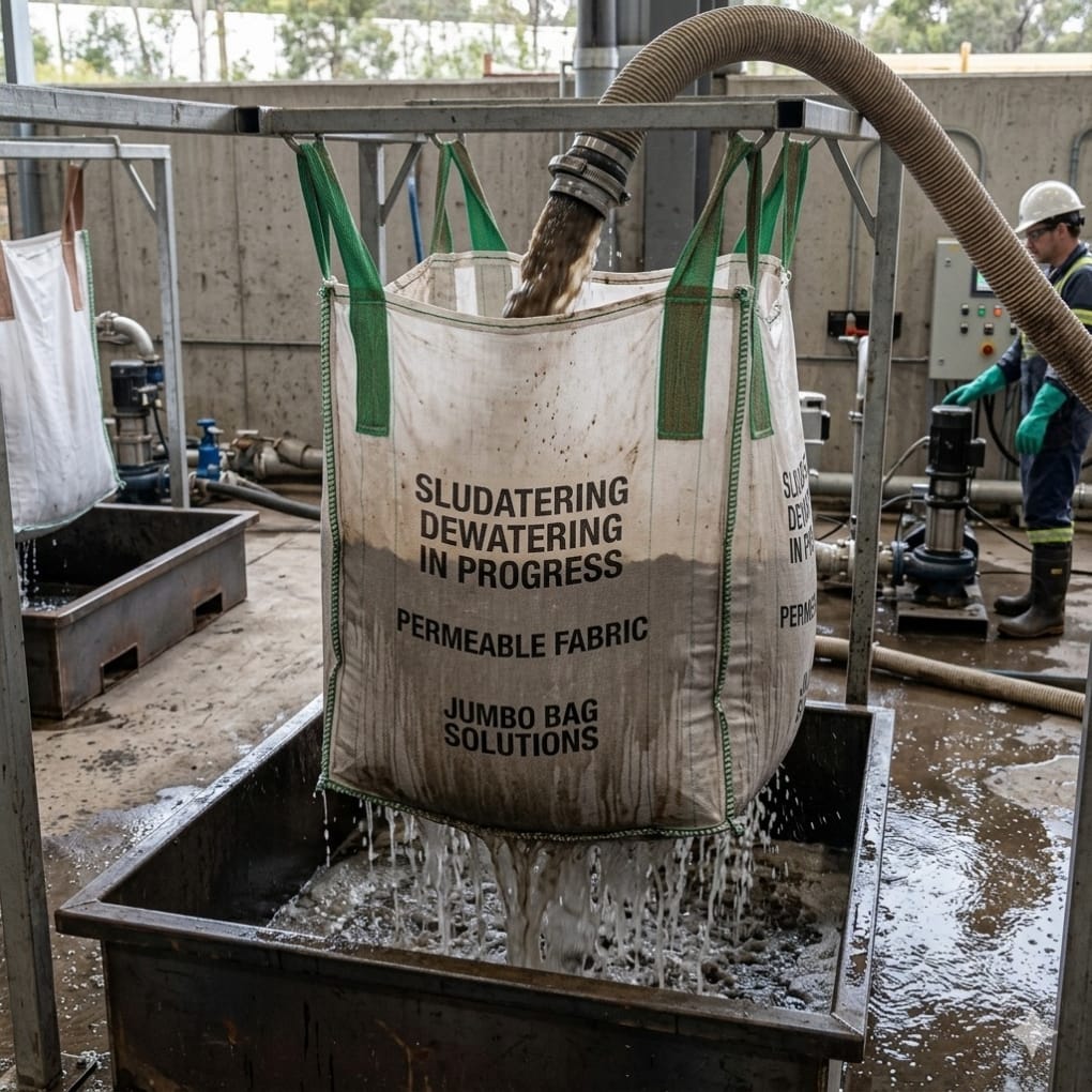 Proses dewatering dengan jumbo bag
